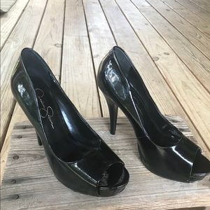 Jessica Simpson peep toe platform heels